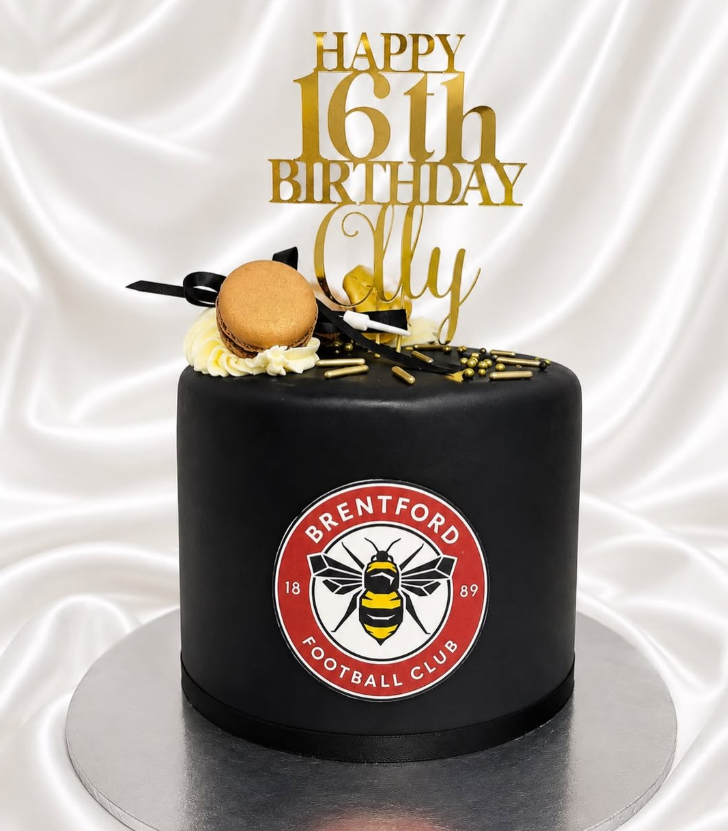 Black & gold birthday cake